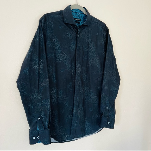 Bugatchi Shaped Fit Print Button down Shirt - Picture 4 of 6